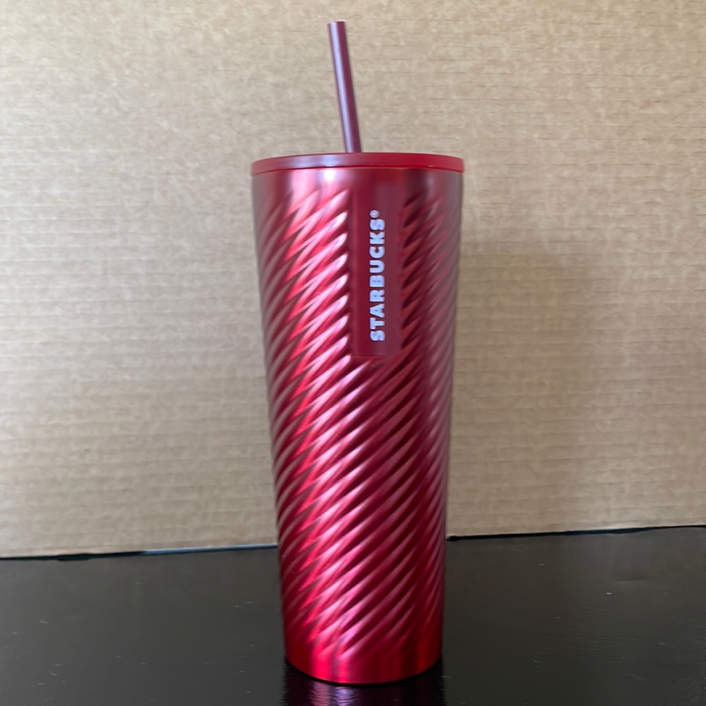 Starbucks Tumbler Christmas 2022 - Holiday Red  Metal Spiral -24 oz
